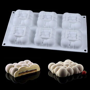 

6 Hole Cloud Silicone Cake Mold For Baking Mousse Chocolate Sponge Moulds Pans Cake Decorating Tools accessories Moule