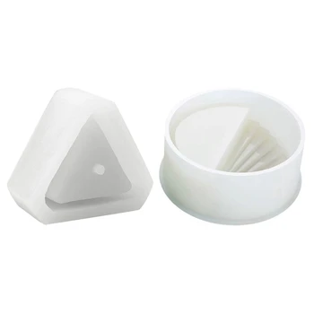 

2pcs Silicone Molds Casting Mold Epoxy Resin Molds for Diy Ashtray, Pen Holder - Round Stair Mold & Triple-cornered