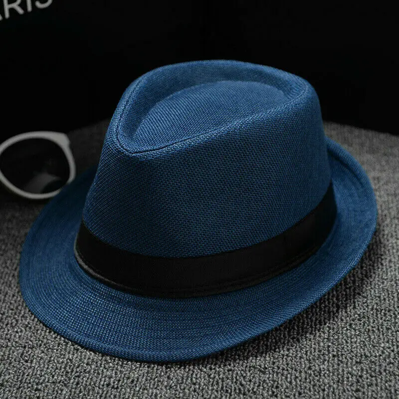 Hirigin Fashion Unisex Straw Fedora Sun Hat Panama Trilby Crushable Men Women Foldable Travel With Belt Hot Sales Cap