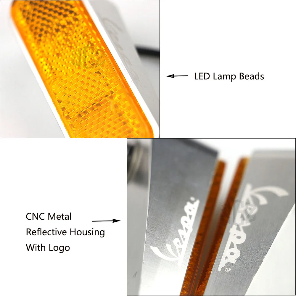 Motorcycle LED Rear Turn Signal Lights Indicator Left Right Flash Lamps Black For VESPA GTS 300 SPRINT PRIMAVERA 150 Accessories