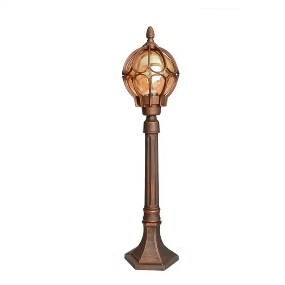 Vintage 1 Meter High Pole Outdoor Lawn Lamp,European Garden Lamp with Globe Glass Shade,Waterproof  Pathway Driveway Lighting