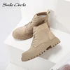 Smile Circle Ankle Boots Suede Leather women Flat platform Short Boots Ladies shoes fashion Autumn winter boots ► Photo 3/6