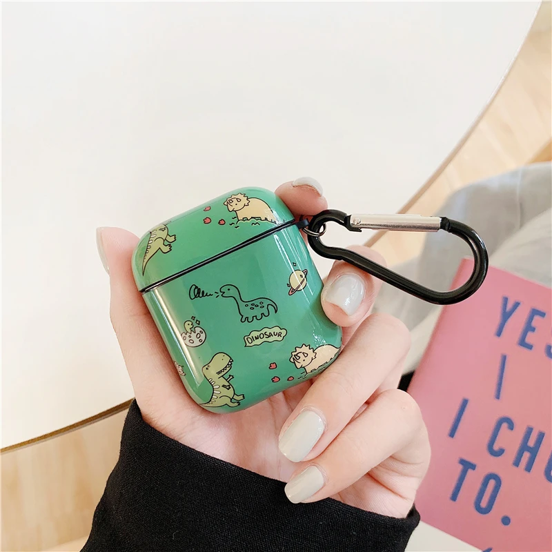 Милый рисунок динозавра чехол для Apple Airpods забавная мультяшная гарнитура