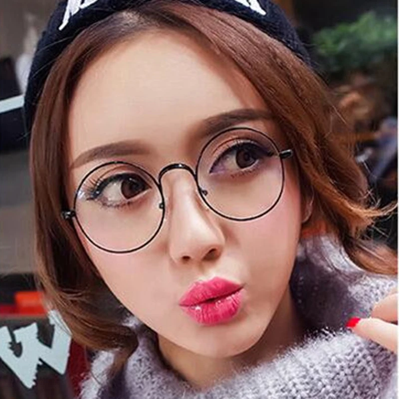 

Filtering Protect Eyesight Anti Blue Light Glasses Ladies Look At Phone Transparent Blocking Glare Computer Glasses Women Round
