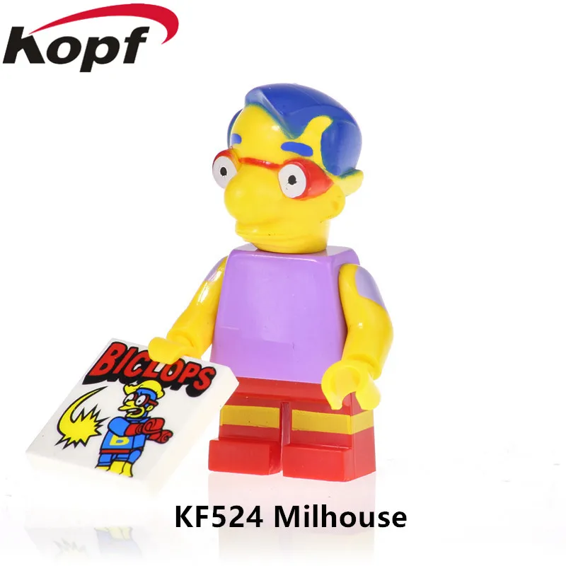 

KF524 Single Sale Bricks Marge Assemble Simpsons Family Figures Model Bart Nelson Building Blocks For Children Gift Best Toys