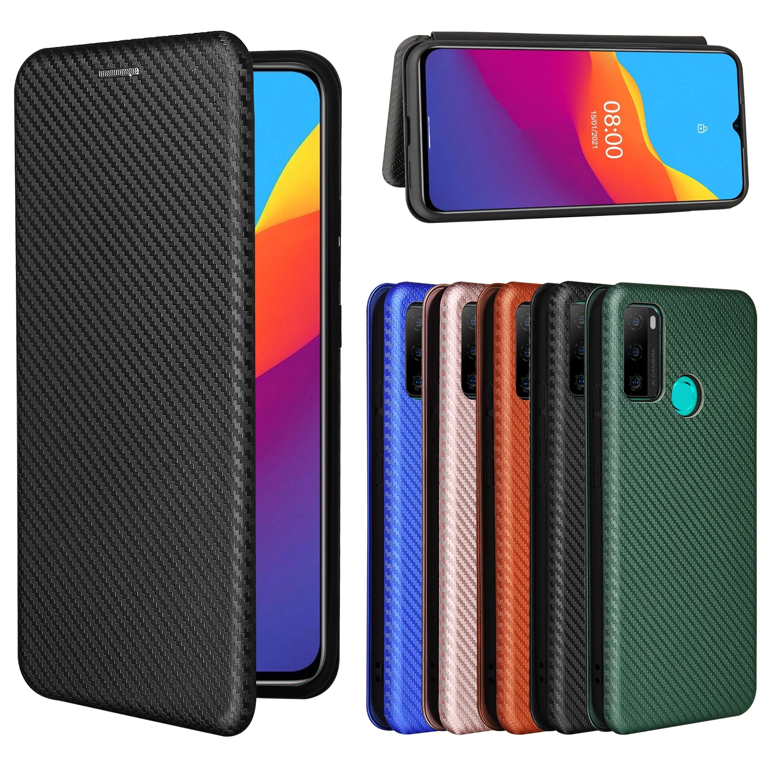 6.52 Inch Black Kickstand Flip Wallet Protective Cover with One Tempered Glass Screen Protector for Ulefone Note 10 Case for Ulefone Note 10