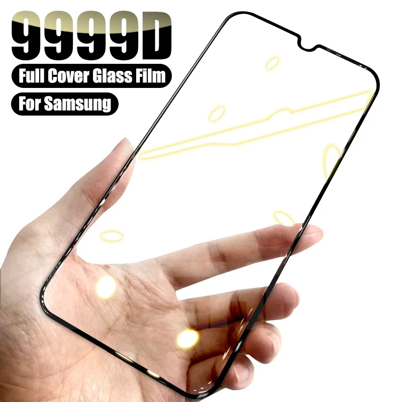 9D protectora de cristal para Samsung Galaxy A02 A12 A32 A42 A52 A72 F41 F62 Protector de pantalla de vidrio M02 M12 A01 A51 A71 de vidrio templado