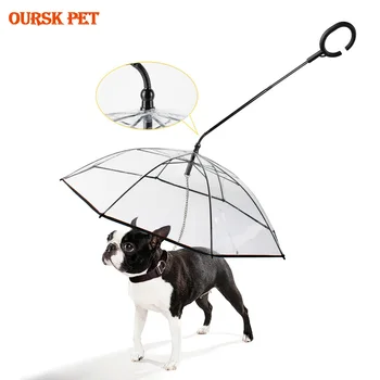 

Transparent Pet Umbrella Dog C Type Umbrella Pet Supplies Adjustable Dog Rain Walking Leash