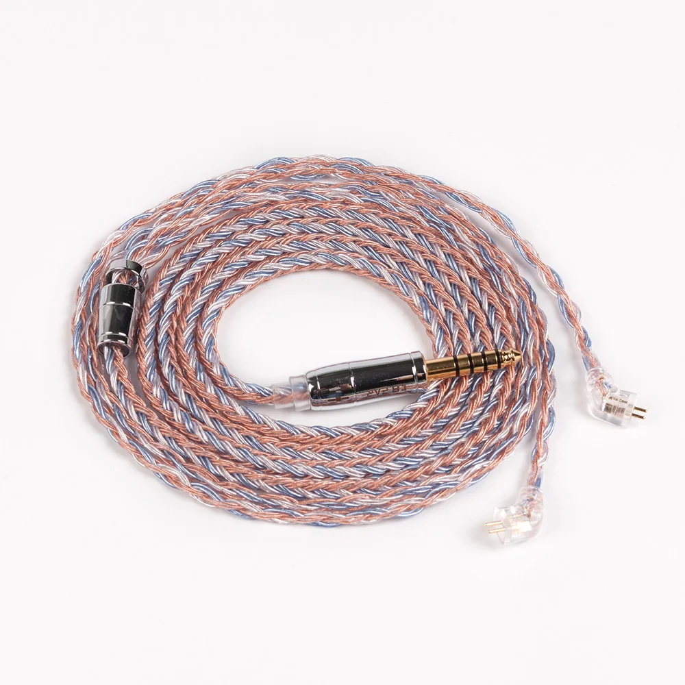 AK KBEAR 16 Core Upgraded Silver Plated Copper Cable 2.5/3.5/4.4MM With MMCX/2pin/QDC TFZ Connector For KZ ZS10 ZSN Pro AS16 ZSX - Цвет: TFZ 4.4