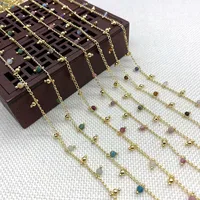 Fashion Colored Natural Stone Handmade Copper Chain DIY Making Necklace Bracelet Accessories Wholesale Creative Gift 1 Meter
