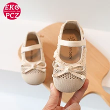 

EKOPCZ Girls Shoes for Kids Lace Princess Shoes Baby Student Children's Flats Soft Sole Woven Hollow Basic Mary Janes Toddlers