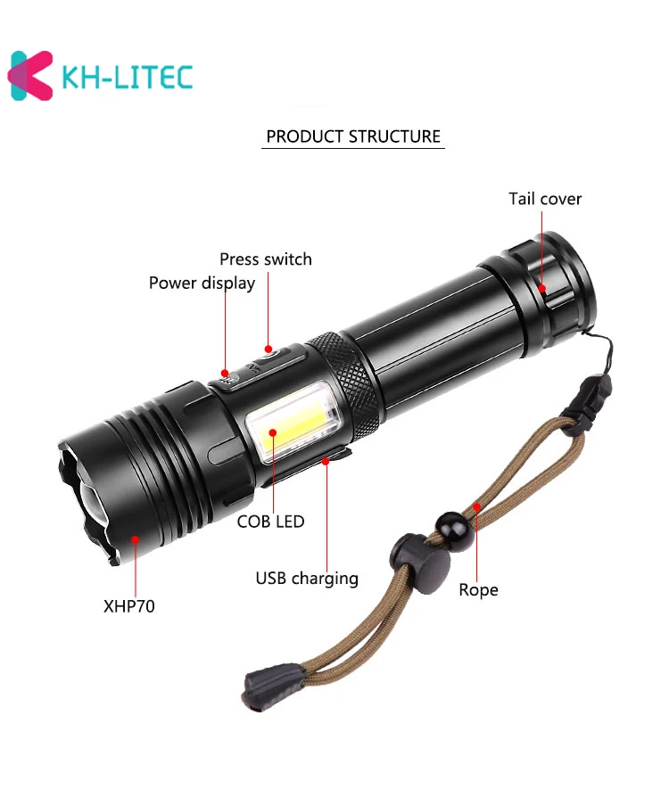 Bright-XHP70+COB-LED-Led-Flashlight-USB-Rechargeable-Waterproof-Lamp-Portable-126650118650-Torch-Lamp-Searchlight（6）