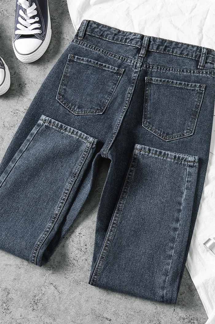 Женские джинсы больших размеров, джинсы с высокой талией в стиле бойфренда для женщин, джинсы для мам, новые весенние хлопковые синие джинсовые штаны, повседневные джинсы-шаровары
