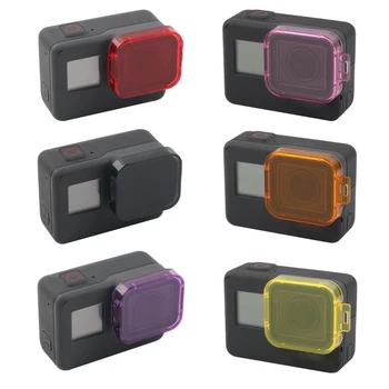 

6Pcs Diving Filter Underwater Dive Filter Lens Cover Red Gray Purple Lens Filter for GoPro Hero 5 6 7 Black Action Camera