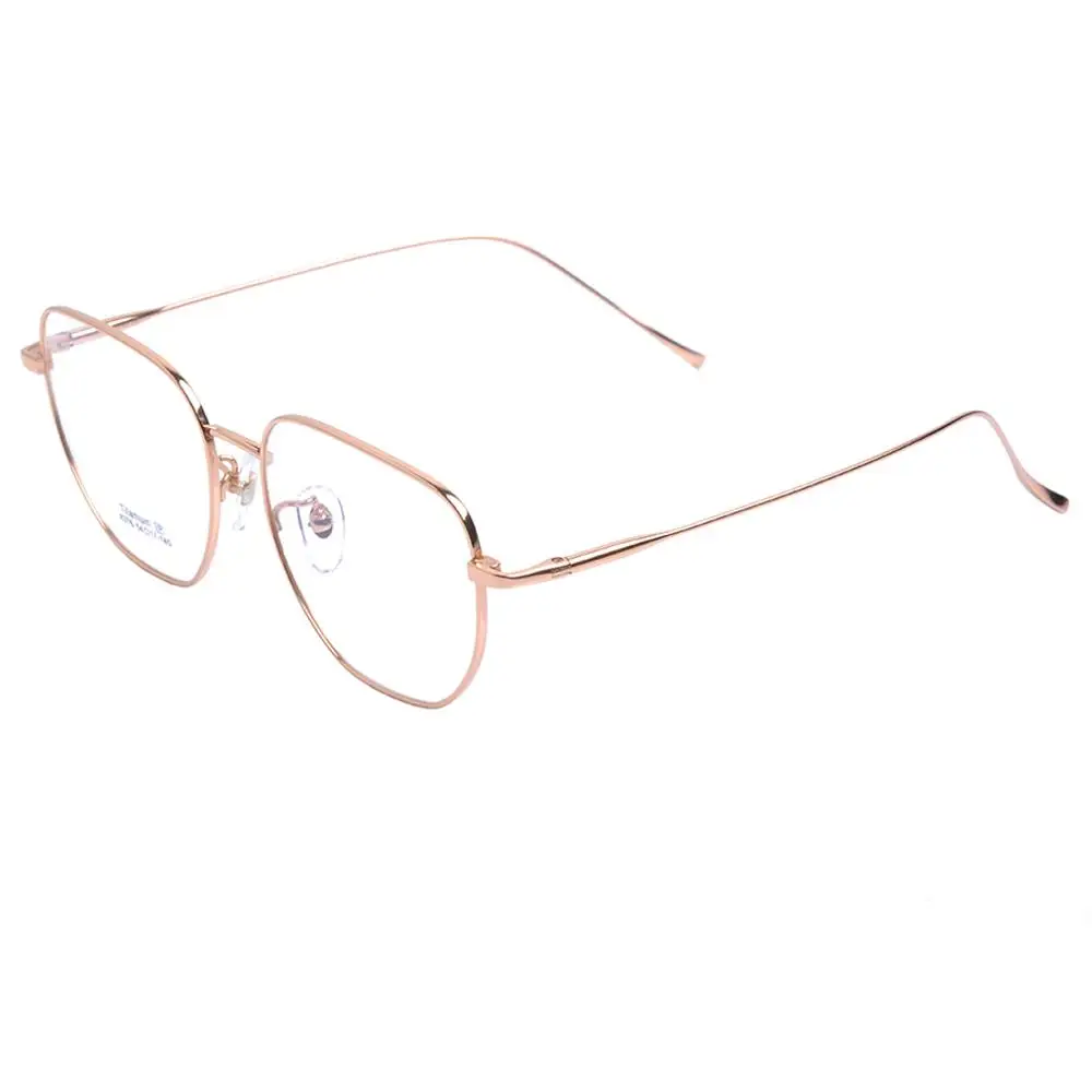 Pure Titanium Glasses Frame Women Polygon Ultralight Eyeglasses Prescription Men Myopia Optical Frame Eyewear DD1537 - Цвет оправы: Gold