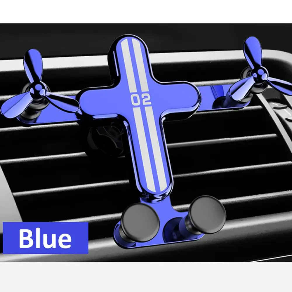 Blue Автомобильный гравитационный держатель для мобильного телефона, новинка, держатель для телефона на вентиляционное отверстие, зажим, кронштейн для смартфона, тонкий дизайн дрона, держатель для телефона с вентилятором - Название цвета: Blue