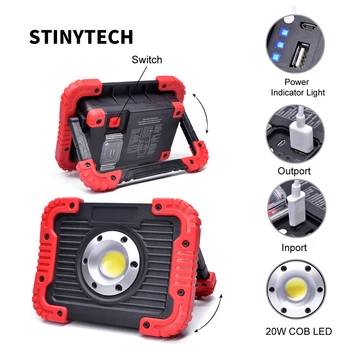

Stiny 750lm Protable Spotlight Work Light 10W COB Emergency Night Lights With Built-in Battery Rechargeable for Outdoor Camping