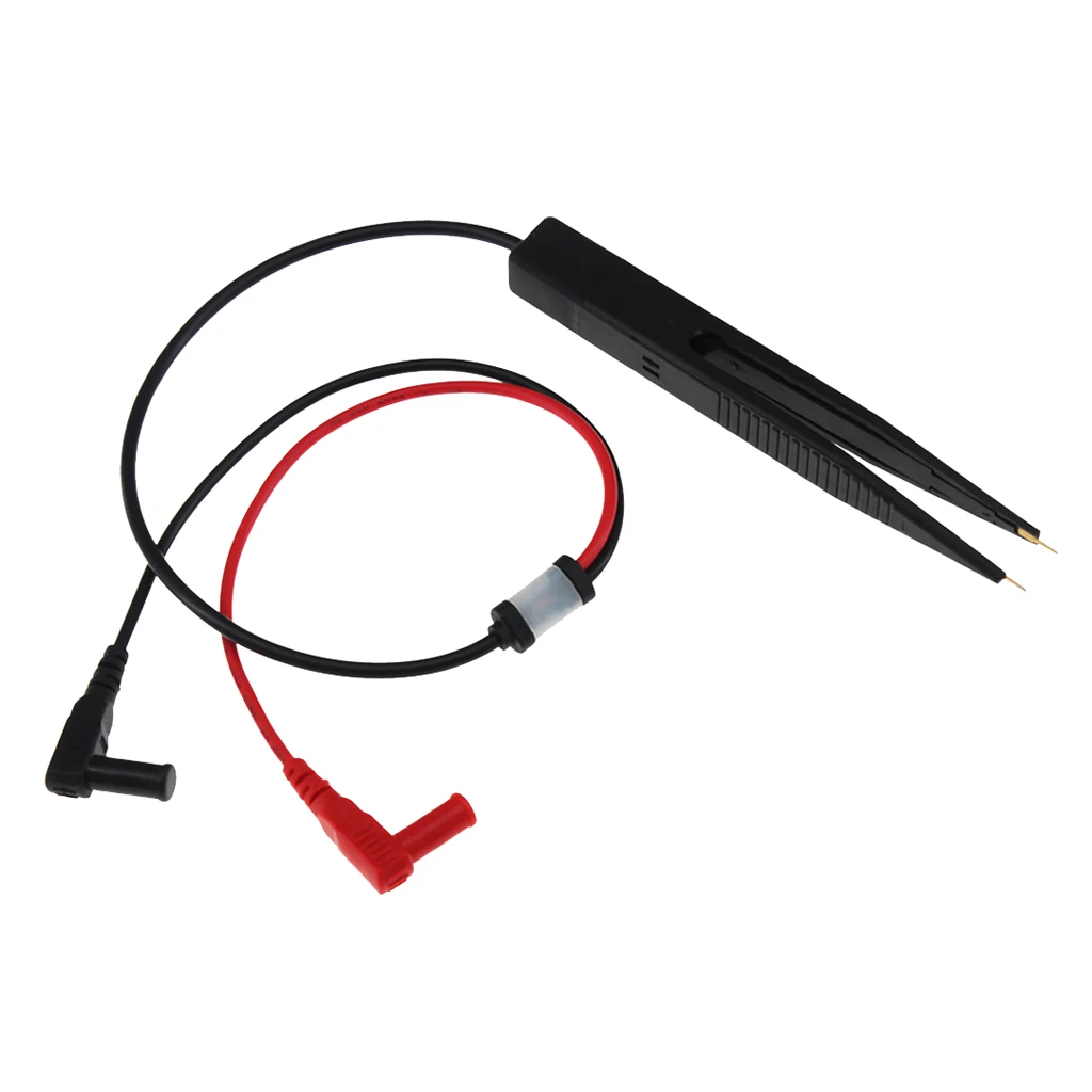 SMD Chip Test Clip Meter Probe Multimeter Tweezer Capacitor Resistance