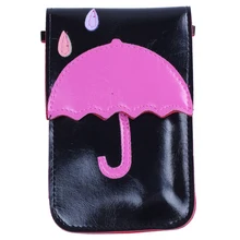 Модная дамская сумка через плечо красивый зонт телефон кошелек сенсорный экран PU Сумка для денег наружная сумка для покупок сумки через плечо черный