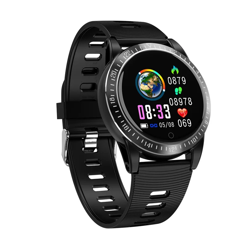 AK19 smart watch 1,3 дюймовый экран IP68 водонепроницаемый смарт-браслет для мужчин монитор сердечного ритма Мониторинг Артериального Давления трекер band - Цвет: black