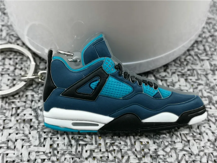 Мини AJ 4 обуви брелок модные Для мужчин Для женщин малыш Jordan Подарочный Брелок для ключей ретро баскетбол брелок-кроссовок для ключей ключ держатель Porte Clef - Цвет: 380
