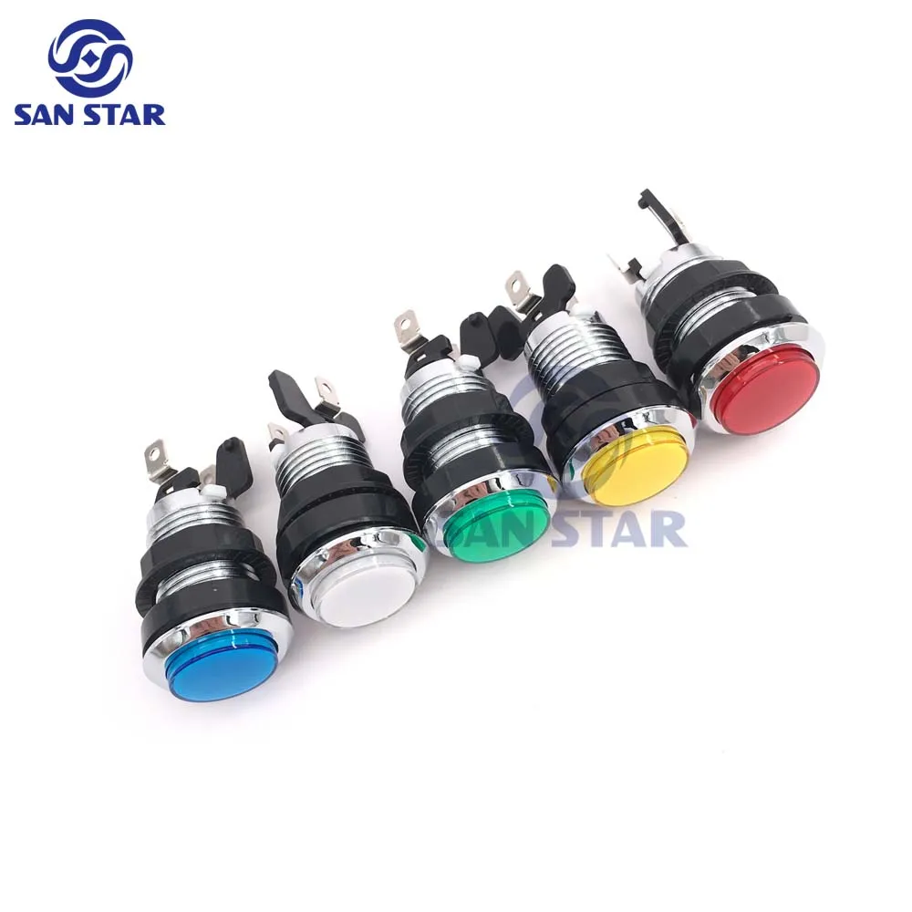 20 pcs Arcade Button of Silver Plated Illuminated Push for Machine/Arcade Parts/Game Machine Parts | Спорт и развлечения