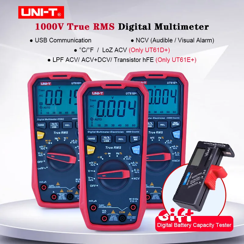 Умный Цифровой мультиметр UNI T UT61E +/B +/C + True RMS Высокоточный Универсальный