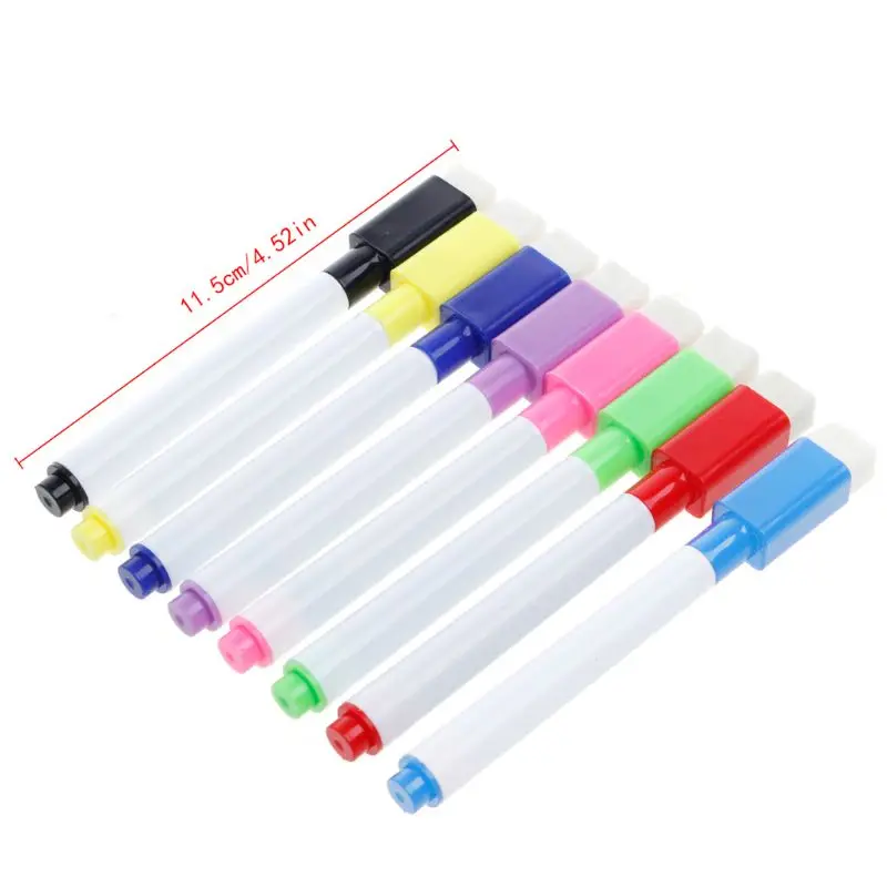 

5Pcs/Set Brand New Magnetic Whiteboard Pen Erasable Dry White Board Markers Magnet Built In Eraser Office School Supplies