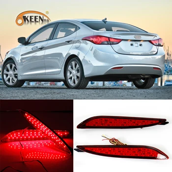 

OKEEN 2PCS For Hyundai Elantra 2012 Led Rear Bumper Reflector Taillihgt Fog Lamp Driving Braking Light Waterproof