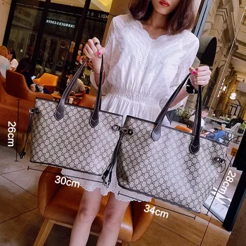 

Large Capacity Tote Bag Women 2020 New Big Brand Designer Fashion Printed Handbag Purses High Quality PVC Leather Bags Female