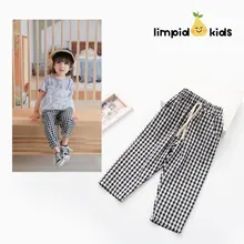 Классические клетчатые~ Tmall Signature-19073 Свободные повседневные Летние 9 очков брюки противомоскитные штаны на гусеничном ходу