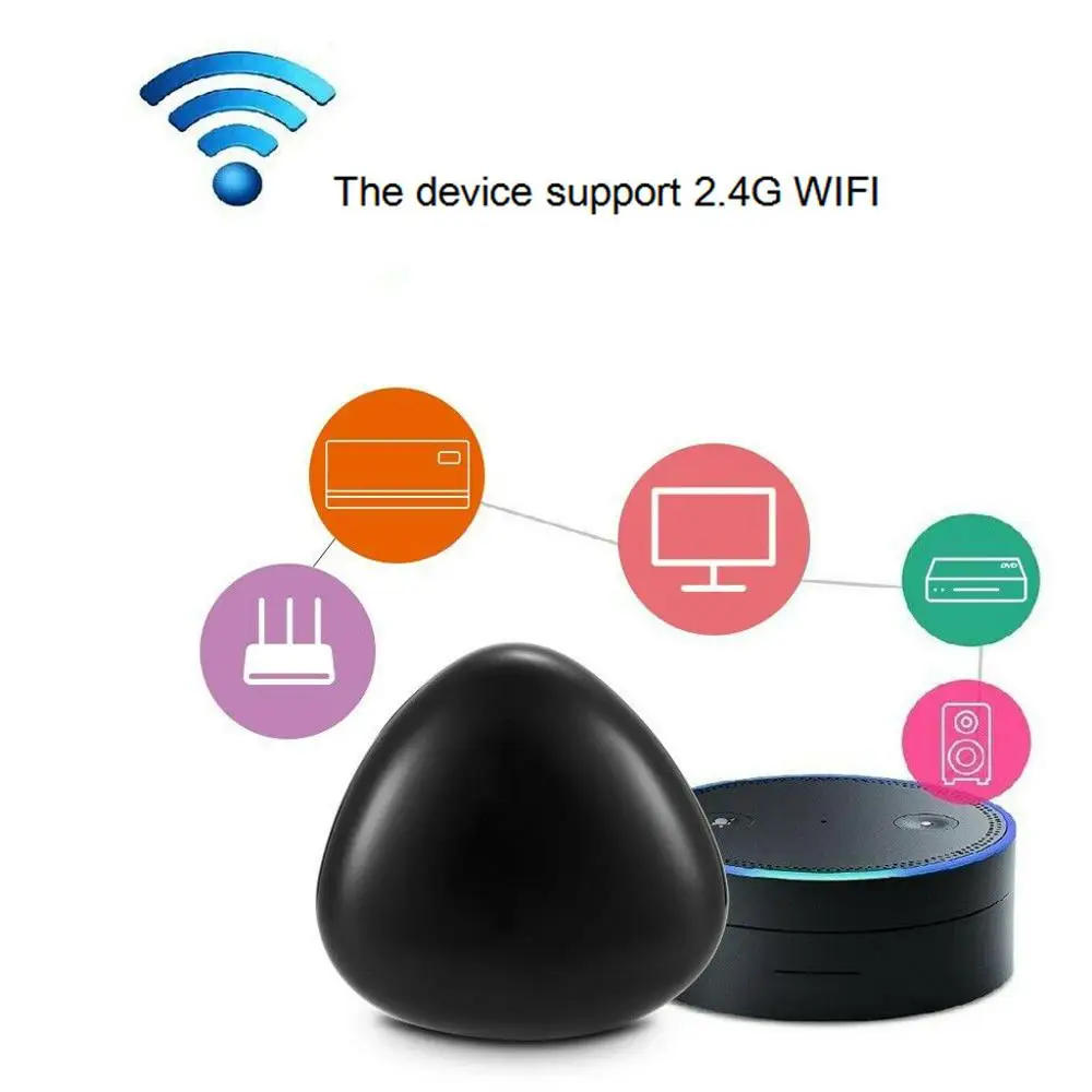 

RM Mini Black Universal Remote, WiFi + IR Control Hub for Smart Home Compatible with Alexa One for All Infrare Smart Life