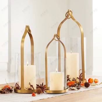 

Metal Table Candle Holder Glass Outdoor Hanging Romantic Luxury Candle Holder Moroccan Portacandele Home Decoration KK60ZT