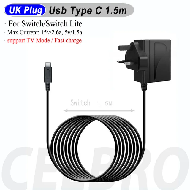 Wall Charger For Nintendo Switch Ns Charger Support Tv Dock 15v 2 6a Ac Power Adapter Uk Us Plug Fast Charging Travel Chargers Chargers Aliexpress