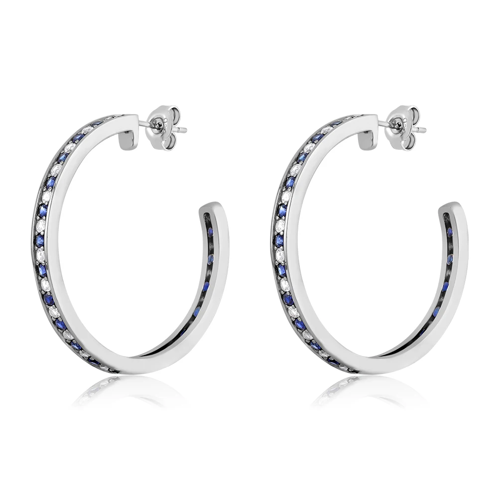 Серьги кольца GemStoneKing классические женские серьги из стерлингового серебра 925