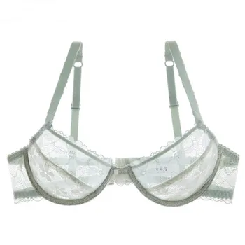 

Ultra-thin transparent sexy lace lady underwear screen full perspective temptation bra without sponge bra