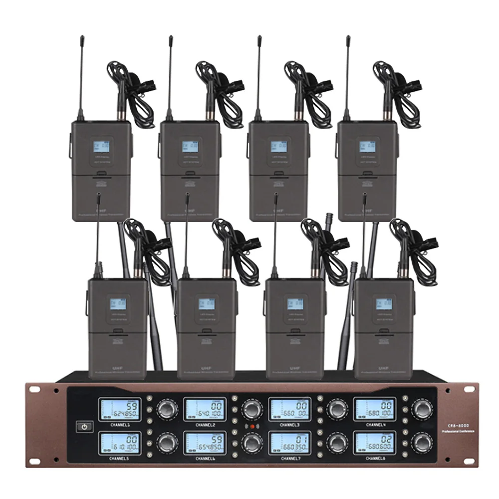 US $421.08 Wireless microphone system lavalier condenser microphone for church school lecture stage performance microphone wireless
