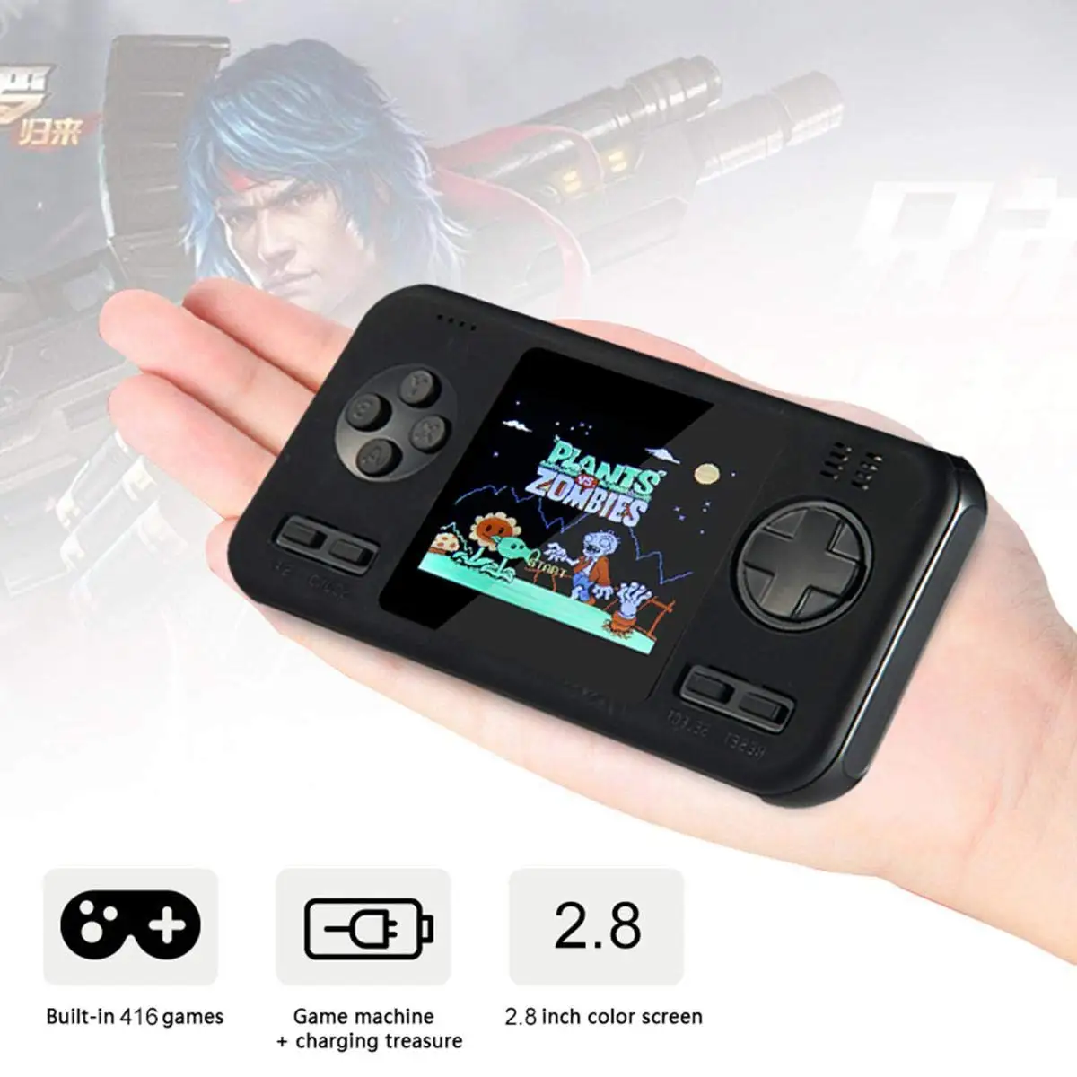 416 игры ретро игровая консоль Путешествия Портативная игровая система, power Bank 8000MAh аккумулятор 2,8 дюймов цветной экран портативная игра Machin