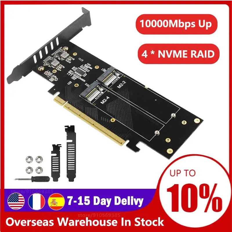 1 шт. iHyper m.2 X16 до 4X NVME PCIE3.0 GEN3 4 * RAID-карта PCI-E VROC CARD RAID Hyper M.2X16 M2X16 X4 | Компьютеры и офис