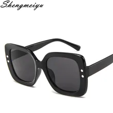 Роскошные квадратные солнцезащитные очки для женщин, фирменный дизайн, летние оттенки черного цвета, винтажные негабаритные солнцезащитные очки для женщин, женские солнцезащитные очки