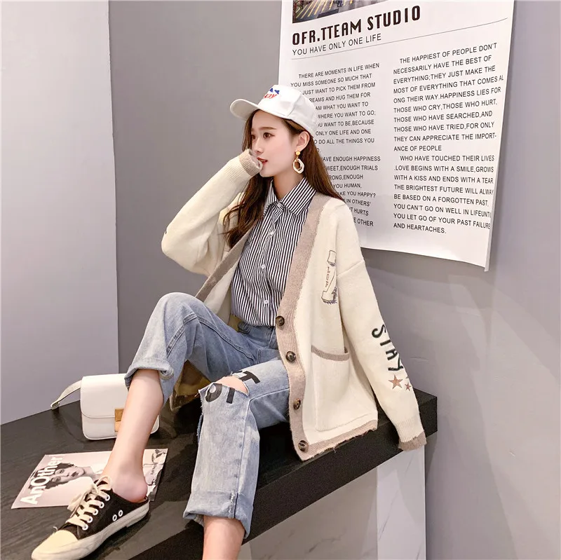 Зимний Корейский женский зимний Sueter Moda Sueter Cuello En V свитер для Женский вязаный свитер женская зимняя одежда