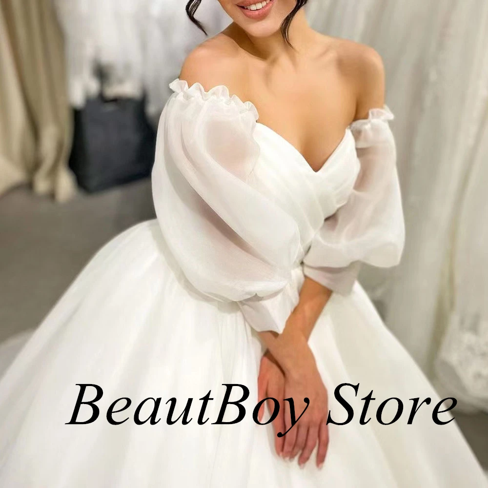 red prom dress White Lantern Sleeve Wedding Dress For Women Ball Gown Floor-Length Elegant Fashion Sweet Luxious Bride Dresses Robe De Mariée22 cheap prom dresses