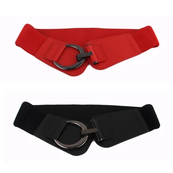 

Lady Women Stylish Wide Belt Elastic Stretch Faux Leather Dress Waist Band NEW LLBLT0504