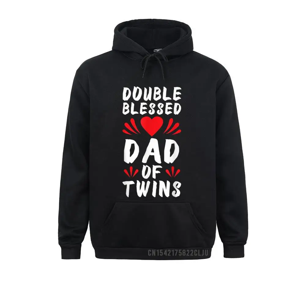 Funny Dad Of Twins Father Warm Men Sweatshirts VALENTINE DAY Design Hoodies Long Sleeve Company Hoods Men's | Мужская одежда