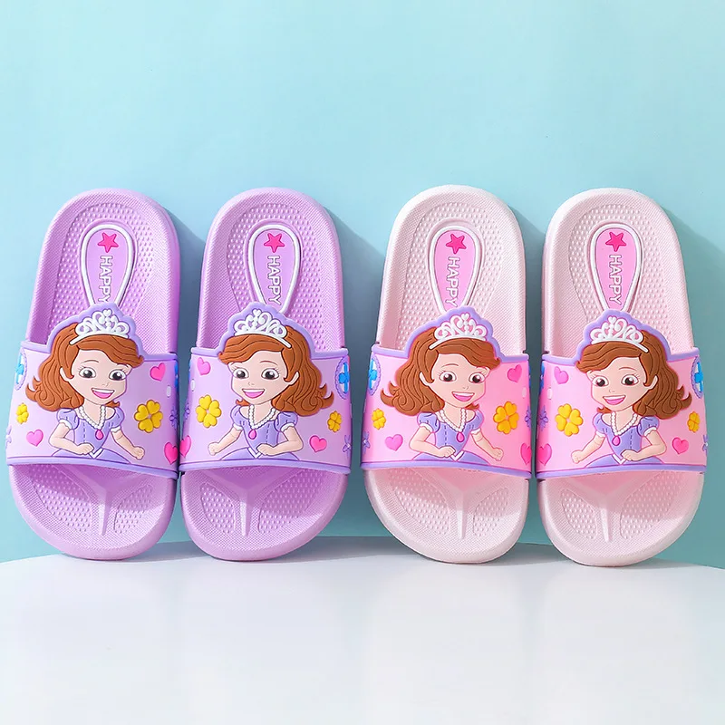 2021 nuevos niños zapatillas para niñas verano niñas pequeñas dibujos coreanos bonitos interior zapatos de Casa suave antideslizante zapatillas de bebé