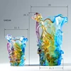 Luxury 3D Glass Vase Vivid Fish Lotus Flower Table Living Room Decor Home Garden Crystal Crafts Signify Fortune Richer Surplus 3