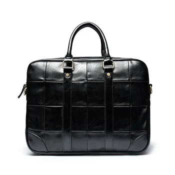 

2019 High Quality Briefcase Business Leather 14 inch Laptop Bag Men's Office Handbag Daily Carry Tote Shoulder Bag for Men