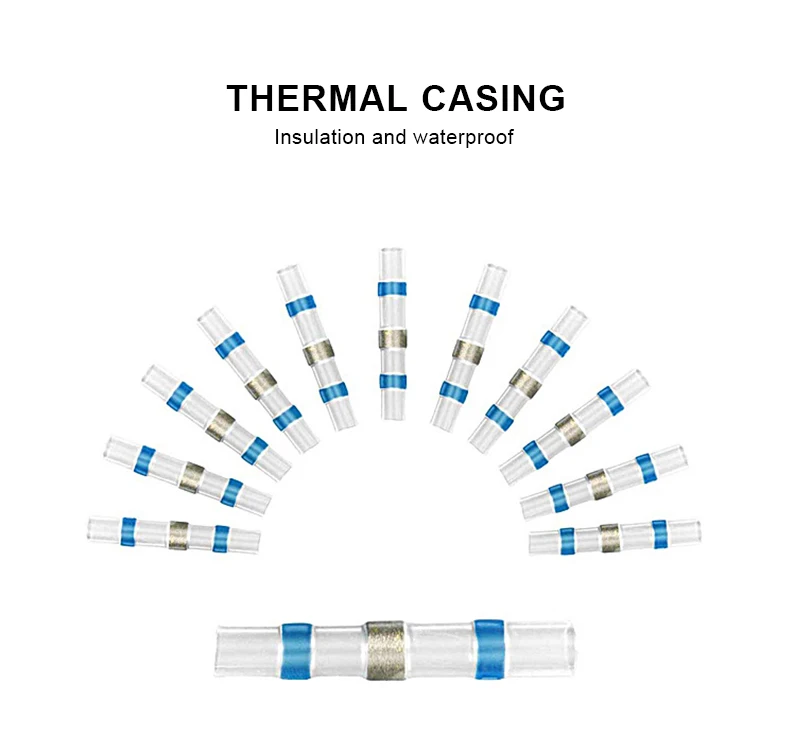 Изолированные водонепроницаемые стыковые клеммы для спайки термоусадочные Уплотнительные Втулки провода разъемы для кабеля AWG 26-24 22-18 16-14 12-10