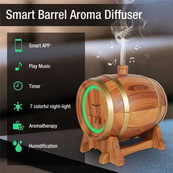 

350ML Ultrasonic Aroma Air Humidifier Essential Oil Diffuser Aromatherapy Bluetooth Cool Mist Maker 7 Colorful Light APP Control
