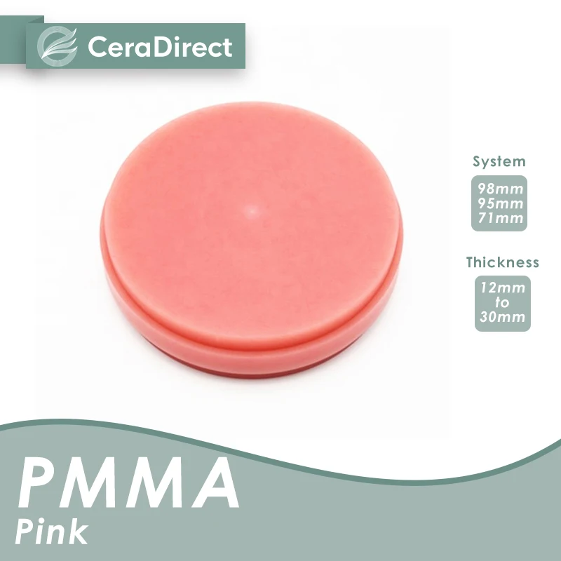 Ceradirect Pink блок PMMA WIELAND(98 мм) 12 мм 30 (5 шт.) для dental lab CAD/CAM|Отбеливание зубов| |